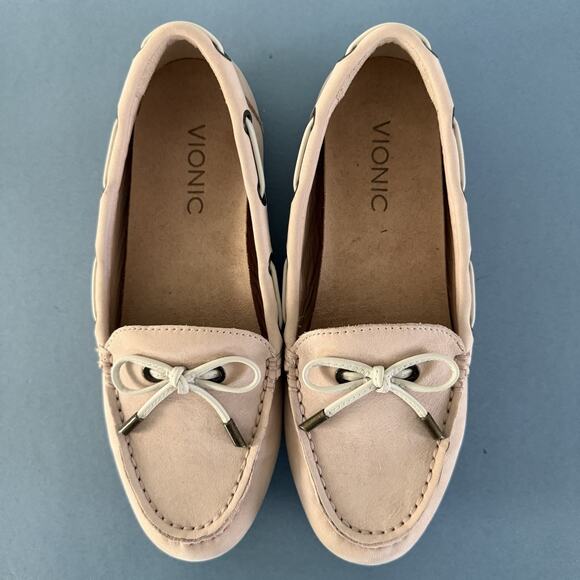 Vionic Honor Virginia Light Pink Slip On Comfort Boat Shoe Moccasin Loafers - Picture 8 of 10